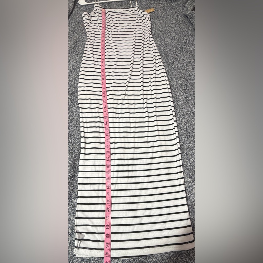 NWT Elegant Black and White Striped Dress XL - Picture 4 of 9
